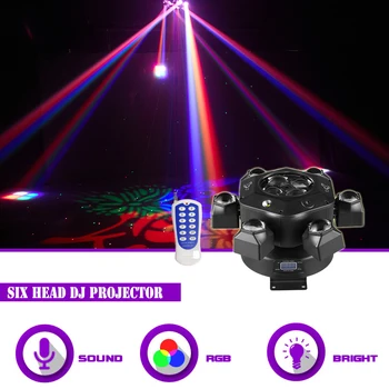 Sunart 6 LED Moving Head Проектор Сценический Эффект Освещения Лазером Для DJ Дискотеки Свадебной Вечеринки Концерта DMX Sound Beam Светильник