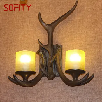 ULANI Modern Antlers Настенное бра, Креативная прикроватная светодиодная лампа для дома, гостиной, спальни, декора веранды