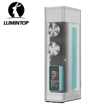 USB C Перезаряжаемый EDC светодиодный фонарик с разрядным наружным освещением, мощный ЖК-дисплей, фонарик, блок питания, Лунный ящик, прозрачный