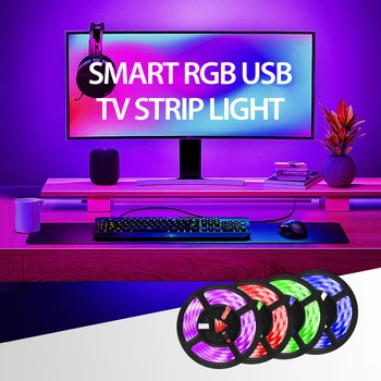 USB TV Strip Light Smart RGB LED SMD5050 30 светодиодов/m WIFI/ Голос/ приложение / Дистанционное Управление Рассеянный Свет Бар Спальня Игровая Комната Декор Лампа