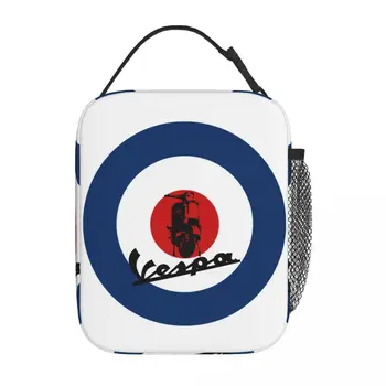 Vespa Piaggio Scooterist MOD Target RAF Roundel, Изолированная сумка для ланча, Коробка для хранения продуктов, Многофункциональный термоохладитель, Ланч-бокс