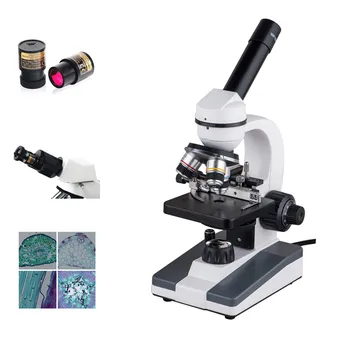 XP901 40X-640X Монокулярный Металлический Биологический Микроскоп с Окуляром 5 М