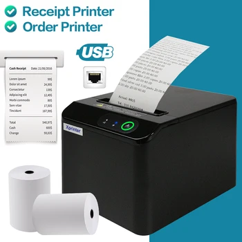 Xprinter Thermal Receipt Auto Cut Kitchen POS Printer 80 мм USB LAN Термопринтер чеков Поддержка Mac/IOS
