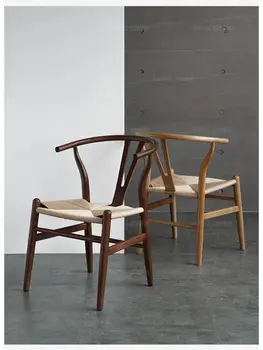 Y стул из массива дерева, новый китайский стул, современный простой скандинавский обеденный стул, стул для отдыха, ротанговый стул, белый дуб, костяная вилка, стул