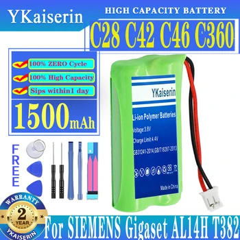 YKaiserin Для Беспроводного Телефона Аккумуляторная Батарея 1500 мАч Для SIEMENS A120 A160 A165 A240 C28 C42 C46 C360 Batterij + Номер трека