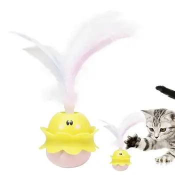 Автоматическая Электрическая Вращающаяся игрушка для кошек Красочное перо в форме животного Пластиковые Забавные домашние собаки Котенок Интерактивные Обучающие игрушки