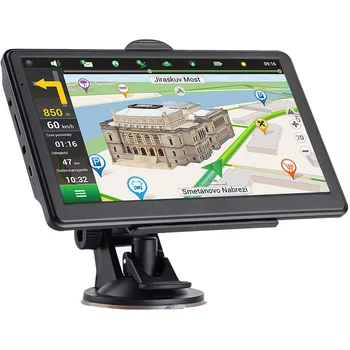 Автомобильная GPS-Навигация с 7-Дюймовым Сенсорным Экраном GPS-Навигатор Солнцезащитный Козырек Для Грузовика Спутниковая Навигация 256M + 8G 2023 Карта Европы GPS-Навигаторы