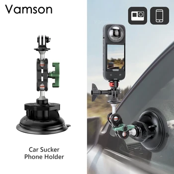 Автомобильный Держатель Телефона для Экшн-Камеры Vamson на Присоске для Смартфона для Gopro Hero 11 10 9 8 7 для Insta360 X3 One X2 Аксессуары