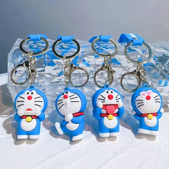 Аниме Милый Мультяшный персонаж Doraemon, Автомобильная сумка, Подвеска, Брелок для ключей, Оптовая Цепочка для ключей, Маленькие подарки для детей