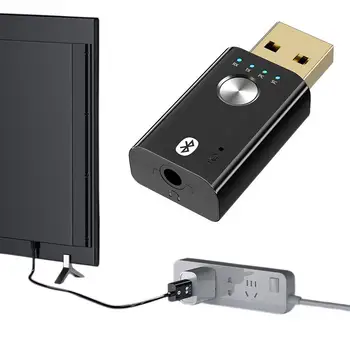 Аудиоадаптер HD Four-In-One USB BT Receiver Подключи и играй 4-в-1 Мини-адаптер беспроводного аудиопередатчика