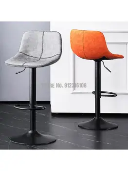 Барный стул современный простой высокий стул с подъемным механизмом, стул для стойки регистрации, барный стул, домашний барный стул со спинкой, барный стул