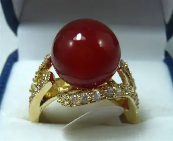 Благороднейшее кольцо из красного нефрита 18 кг весом 10 мм (№ 6,7,8,9)
