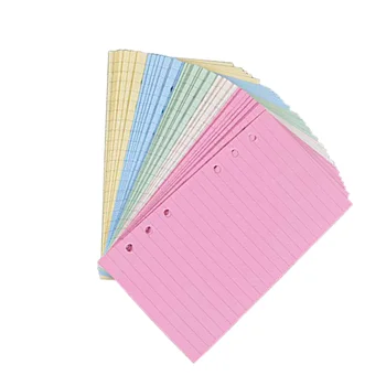 Блокнот на спирали формата А5, Разноцветные Вставки с перфорированной Линейкой на 6 отверстий для заправки в папку-органайзер индивидуального размера, 50 Листов ( 100 Страниц)