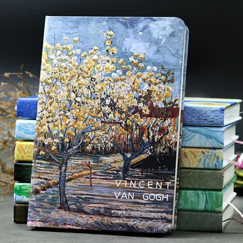 Блокноты A5 Van Gogh Милый кожаный карманный журнал-планировщик Filofax Еженедельный дневник Блокнот для путешественников с цветными страницами Канцелярские принадлежности