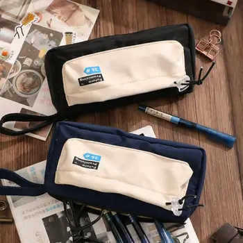 Большая вместительная настольная сумка для хранения в японском стиле с несколькими карманами, водонепроницаемая канцелярская сумка, многослойная сумка для карандашей, Офисная