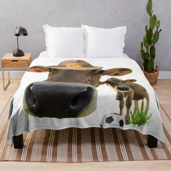 Большое носатое коровье лицо с пледом для сына, роскошное пледовое одеяло для дивана, дорожное одеяло, Милое одеяло