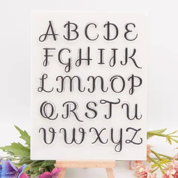 Буквы алфавита Прозрачный силиконовый штамп для печати Фотоальбома для скрапбукинга 
