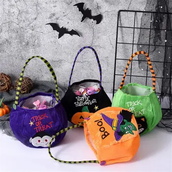 Ведро для хранения конфет на Хэллоуин, сумки для розыгрыша подарков на Хэллоуин, принадлежности для Хэллоуина, портативная сумка для конфет