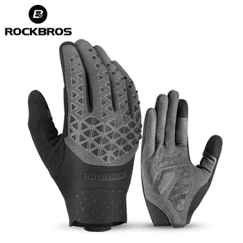 Велосипедные перчатки ROCKBROS, велосипедные MTB Перчатки, перчатки для шоссейного велосипеда с длинными пальцами, удобное велосипедное снаряжение, аксессуар для мотобайка