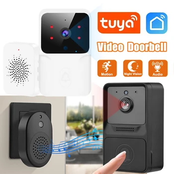 Видеодомофон Tuya Беспроводная HD-камера ночного видения PIR Обнаружение движения ИК-сигнализация WiFi Домофон Умный дом Охранный дверной звонок