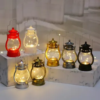 Винтажный фонарь Ретро Дизайн, светодиодная подвесная масляная лампа на батарейках, декоративная для домашнего праздника, Рождественские подарки, Домашний декор