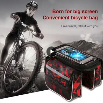 Водонепроницаемая передняя сумка для велосипеда с сенсорным экраном, настраиваемый передний держатель для мобильного телефона для велосипеда, Велосипедная сумка объемом 5 л, практичная Велосипедная сумка