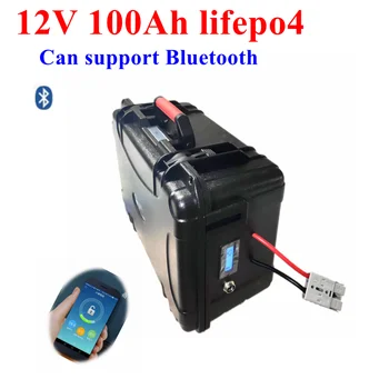 водонепроницаемый 12V 100AH Lifepo4 литиевый аккумулятор bluetooth BMS APP 12,8 V USB для инверторного Источника Питания Трехколесного Велосипеда + Зарядное устройство 10A