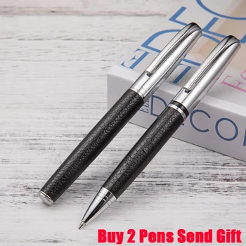 Высококачественная Металлическая Шариковая Ручка из искусственной кожи для деловых Мужчин, Фирменная Подарочная ручка для письма, Купить 2 подарка для отправки
