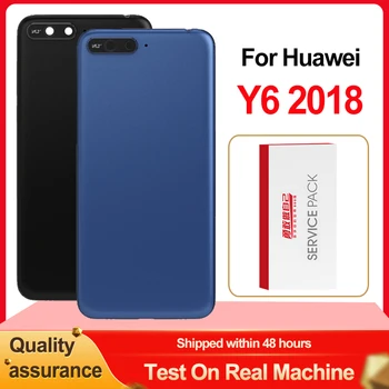 Высококачественный задний корпус для Huawei Y6 2018 Задняя крышка Аккумуляторное стекло с объективом камеры для Y6 2018 Замена задней крышки