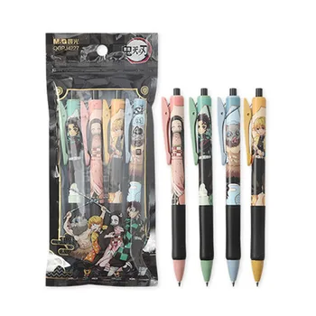 гелевая ручка Kawaii Demon Slayer Press, милая ручка для подписи с черными чернилами 0,5 мм, школьные канцелярские принадлежности, подарок на открытие для детей