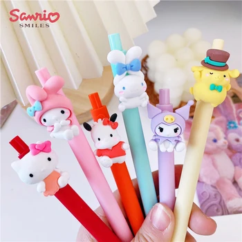 Гелевая ручка с аниме-мультфильмом Kawaii Sanrio Cute Hello Kitty Kuromi Cinnamoroll Signature Pen Back To School Оригинальные подарки для девочек