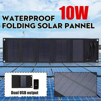 Гибкая Солнечная панель мощностью 10 Вт, зарядное устройство 5 В, Двойная USB-зарядная плата на солнечной батарее, Блок питания для телефона, кемпинга, рыбалки на открытом воздухе