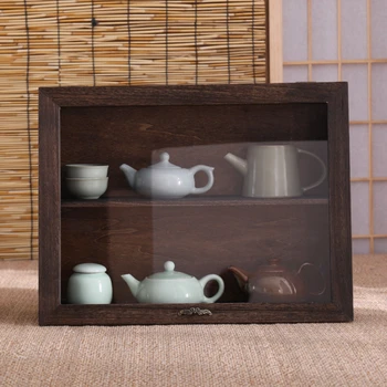 Двухслойный чайник из массива дерева, Витрина, Пылезащитный шкаф для хранения чайных чашек, Посуда, Аксессуары для чайного сервиза, Подставка для хранения Bogu