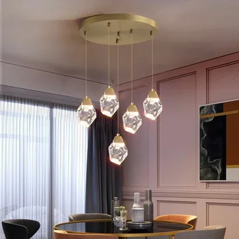Декор комнаты, Подвесная светодиодная художественная люстра, Современная домашняя столовая, потолочный светильник в помещении, подвесное декоративное кольцо для внутреннего освещения