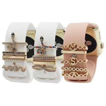 Декоративное кольцо для ремешка Apple Watch, креативная металлическая брошь-бабочка с бриллиантом, Украшение для ремешка для часов, Подвески для браслетов, Аксессуары
