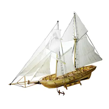 Деревянная парусная лодка Парусная модель Сборка модели Веселая лодка для хобби Головоломка Морской парусник для гостиной офиса дома показа взрослым