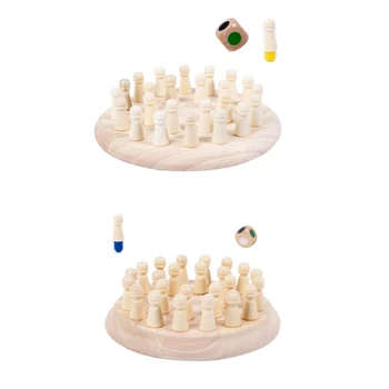 Деревянная шахматная игрушка с мгновенной памятью, Цветная шахматная доска, Познавательная настольная игра, Развивающая игрушка для дошкольников, подарок для малышей X90C