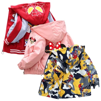 Детская куртка с капюшоном с героями мультфильмов для мальчиков и девочек 2023, Весенне-осенняя спортивная одежда для детей, уличная детская повседневная одежда
