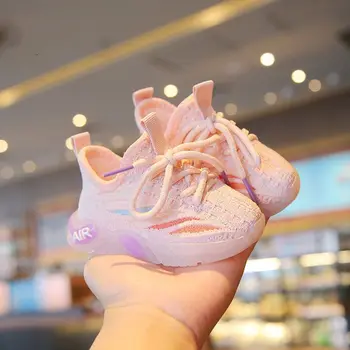 Детская обувь, кроссовки для девочек, Светящаяся обувь для детей, Дышащая повседневная обувь для младенцев на мягкой подошве, Детская обувь для малышей