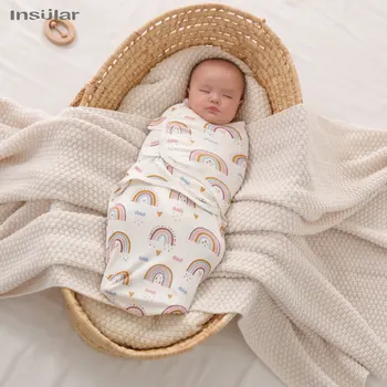 Детский спальный мешок, конверт для пеленания новорожденных, кокон, Мягкое одеяло для сна из 100% хлопка, детские одеяла из трех частей
