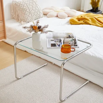 Диван-столик для гостиной, Стеклянный журнальный столик, Креативные приставные столики, Дизайнерская мебель, Торцевой столик в скандинавском стиле, мебель для гостиной