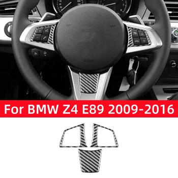 Для BMW Z4 Серии E89 2009-2016 Аксессуары Для интерьера из углеродного волокна, отделка панели рулевого колеса автомобиля, рамка, декоративные Наклейки