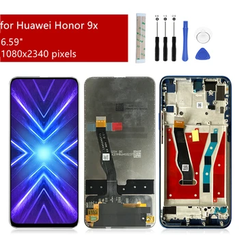 Для Huawei Honor 9X ЖК-Дисплей STK-LX1 С Сенсорным Экраном, Дигитайзер В Сборе, 9X Экран С Рамкой, Запасные Части Для Ремонта