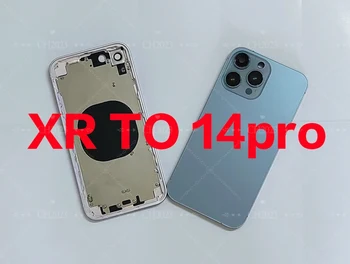 Для iPhone XR Like 14 Pro XR Up To 14 Pro Корпус Для XR To 14 Pro Задняя крышка DIY Замена задней крышки корпуса батареи Средней Рамки