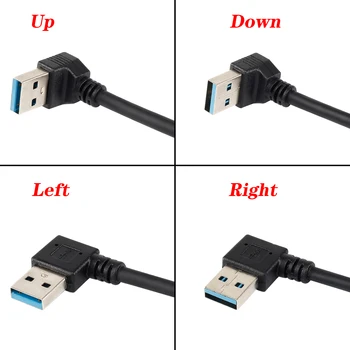 Для удлинителя USB 3.0 под углом 90 градусов от мужчины к женщине, шнура-адаптера, передачи с кабелями вправо / влево / Вверх / вниз
