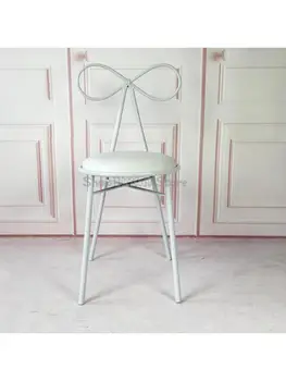 Железная золотая сетка красный табурет туалетный стул для макияжа креативный стул для спальни с толстым бантом INS стул простой