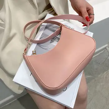 Женская модная сумка, винтажная однотонная сумка из искусственной кожи, повседневная сумка-хобо, подарок для женщин