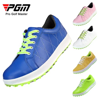 Женская обувь для гольфа из микрофибры PGM, дышащие водонепроницаемые кроссовки, женская легкая спортивная обувь с шипами, нескользящая на открытом воздухе