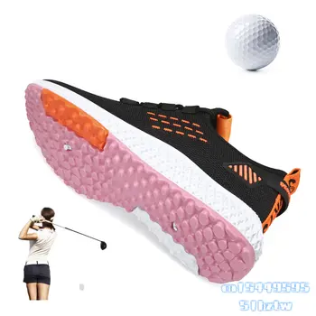 Женская обувь для гольфа, Противоскользящие кроссовки для спортивной ходьбы, Тренировочная обувь для гольфа, Дышащие Летние туфли на плоской подошве для спорта на открытом воздухе, Гольф