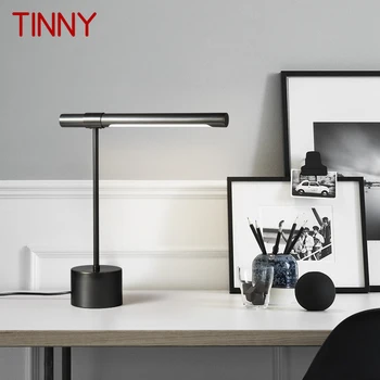 Жестяная современная латунная настольная лампа LED Креативный простой черный прикроватный светильник для украшения дома Гостиной Спальни